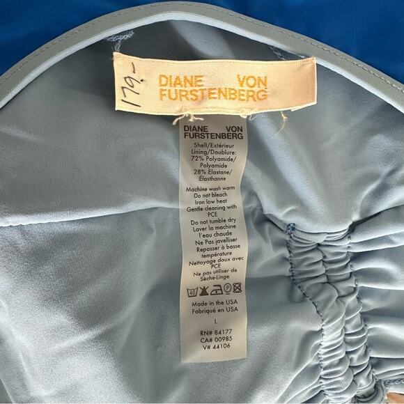 Diane Von Furstenberg Blue Bandeau Halter One-Piece Swimsuit - Picture 5 of 5